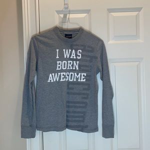 Abercrombie, Long-sleeve grey logo/slogan t-shirt